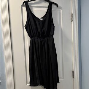 Women's Black Sleeveless Elastic-Waist Dress cotton on LBD